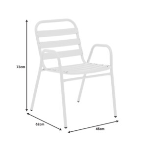 Τραπεζαρία Vergo-Sussie pakoworld σετ 3τεμ λευκό μέταλλο Φ60x70εκ-130-000143
