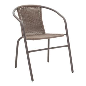 Τραπεζαρία Vergo-Obbi pakoworld 3τεμ καφέ μέταλλο Φ60x70εκ-130-000146