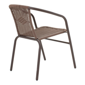 Τραπεζαρία Vergo-Obbi pakoworld 3τεμ καφέ μέταλλο Φ60x70εκ-130-000146