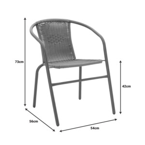 Τραπεζαρία Vergo-Obbi pakoworld 3τεμ καφέ μέταλλο Φ60x70εκ-130-000146