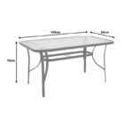 Τραπεζαρία Sussie-Ensure pakoworld 5τεμ μέταλλο-γυαλί σε σαμπανιζέ απόχρωση 140x80x70εκ-130-000159