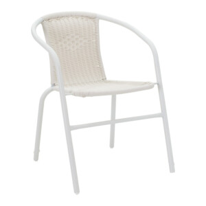 Τραπεζαρία Obbi-Ensure pakoworld 5τεμ μέταλλο-γυαλί σε λευκή απόχρωση 120x70x70εκ-130-000167