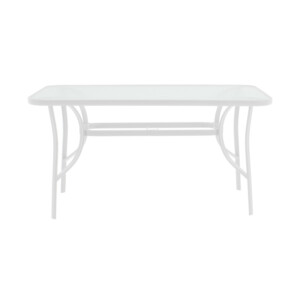 Τραπεζαρία Obbi-Ensure pakoworld 5τεμ μέταλλο-γυαλί σε λευκή απόχρωση 120x70x70εκ-130-000167