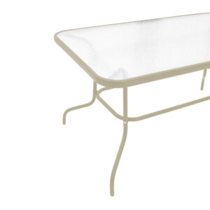 Τραπεζαρία Valor-Calan pakoworld σετ 5τεμ μέταλλο σε σαμπανιζέ απόχρωση 110x60x70εκ-130-000175