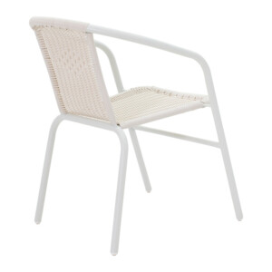 Τραπεζαρία Albero-Obbi pakoworld 3τεμ μέταλλο σε λευκή απόχρωση Φ60x70εκ-130-000188