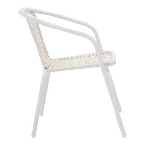 Τραπεζαρία Albero-Obbi pakoworld 3τεμ μέταλλο σε λευκή απόχρωση Φ60x70εκ-130-000188