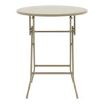 Τραπεζαρία Albero-Sussie pakoworld 3τεμ μέταλλο σε σαμπανιζέ απόχρωση Φ60x70εκ-130-000192