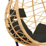 Κούνια Hudson pakoworld κρεμαστή μέταλλο μαύρο-pp φυσικό-μαξιλάρι μαύρο 109x119x195εκ-135-000021