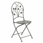 Τραπεζαρία Abriel pakoworld σετ 3τεμ μέταλλο ανθρακί antique-137-000001