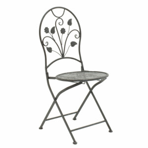 Τραπεζαρία Abriel pakoworld σετ 3τεμ μέταλλο ανθρακί antique-137-000001