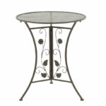 Τραπεζαρία Abriel pakoworld σετ 3τεμ μέταλλο ανθρακί antique-137-000001