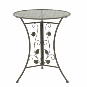 Τραπεζαρία Abriel pakoworld σετ 3τεμ μέταλλο ανθρακί antique-137-000001