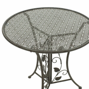 Τραπεζαρία Abriel pakoworld σετ 3τεμ μέταλλο ανθρακί antique - Image 13