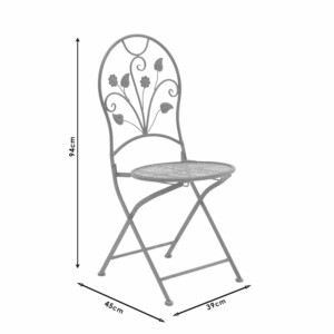 Τραπεζαρία Abriel pakoworld σετ 3τεμ μέταλλο ανθρακί antique - Image 15