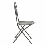 Τραπεζαρία Abriel pakoworld σετ 3τεμ μέταλλο ανθρακί antique-137-000001