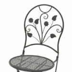 Τραπεζαρία Abriel pakoworld σετ 3τεμ μέταλλο ανθρακί antique-137-000001