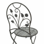 Τραπεζαρία Abriel pakoworld σετ 3τεμ μέταλλο ανθρακί antique-137-000001