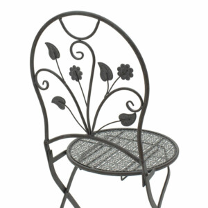 Τραπεζαρία Abriel pakoworld σετ 3τεμ μέταλλο ανθρακί antique-137-000001