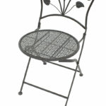 Τραπεζαρία Abriel pakoworld σετ 3τεμ μέταλλο ανθρακί antique-137-000001