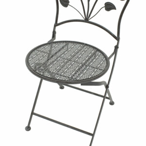 Τραπεζαρία Abriel pakoworld σετ 3τεμ μέταλλο ανθρακί antique-137-000001