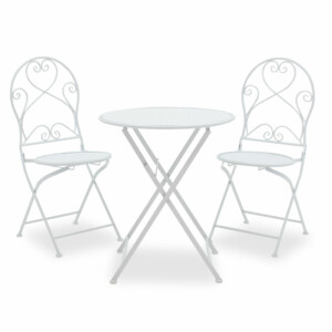 Τραπεζαρία Walen pakoworld σετ 3τεμ μέταλλο λευκό-137-000003