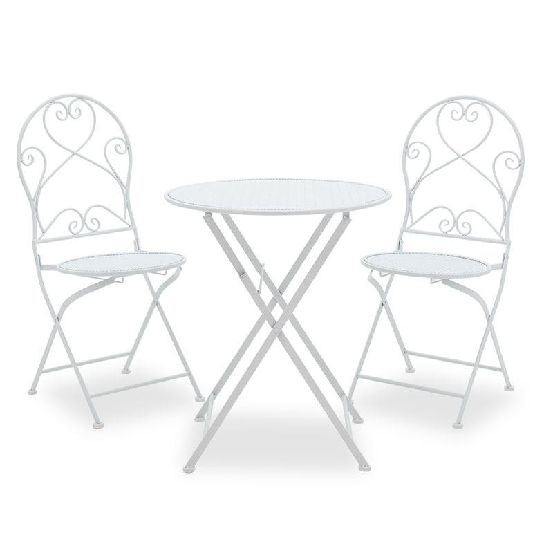 Τραπεζαρία Walen pakoworld σετ 3τεμ μέταλλο λευκό-137-000003 Τραπεζαρία Walen pakoworld σετ 3τεμ μέταλλο λευκό-137-000003