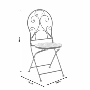 Τραπεζαρία Mosaic pakoworld σετ 3τεμ μέταλλο μαύρο - Image 16