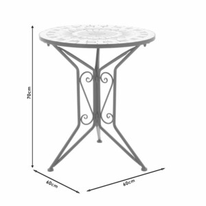 Τραπεζαρία Mosaic pakoworld σετ 3τεμ μέταλλο μαύρο - Image 17