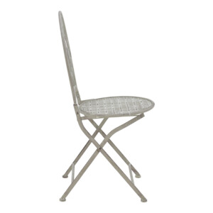 Τραπεζαρία Abriel pakoworld σετ 3τεμ μέταλλο σε αντικέ γκρι απόχρωση-137-000010