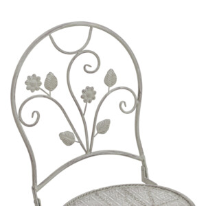 Τραπεζαρία Abriel pakoworld σετ 3τεμ μέταλλο σε αντικέ γκρι απόχρωση-137-000010