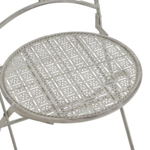 Τραπεζαρία Abriel pakoworld σετ 3τεμ μέταλλο σε αντικέ γκρι απόχρωση-137-000010