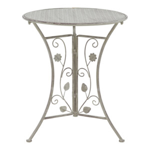 Τραπεζαρία Abriel pakoworld σετ 3τεμ μέταλλο σε αντικέ γκρι απόχρωση-137-000010