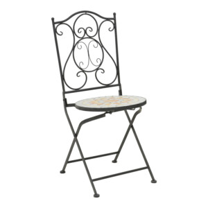 Τραπεζαρία Sellis pakoworld σετ 3τεμ μωσαικό-μέταλλο μαύρο-137-000011