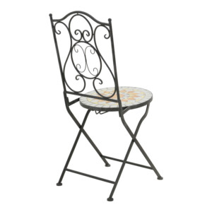 Τραπεζαρία Sellis pakoworld σετ 3τεμ μωσαικό-μέταλλο μαύρο-137-000011