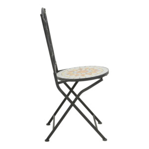 Τραπεζαρία Sellis pakoworld σετ 3τεμ μωσαικό-μέταλλο μαύρο-137-000011