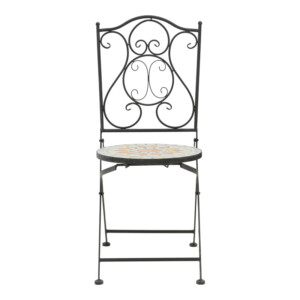 Τραπεζαρία Sellis pakoworld σετ 3τεμ μωσαικό-μέταλλο μαύρο-137-000011