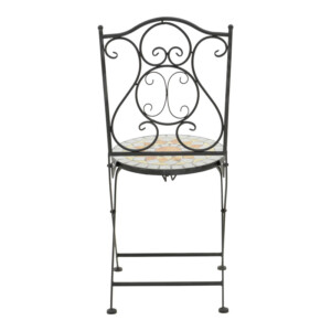 Τραπεζαρία Sellis pakoworld σετ 3τεμ μωσαικό-μέταλλο μαύρο-137-000011