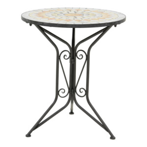 Τραπεζαρία Sellis pakoworld σετ 3τεμ μωσαικό-μέταλλο μαύρο-137-000011