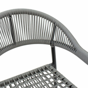 Πολυθρόνα Tiana pakoworld μέταλλο μαύρο-pe γκρι-140-000023