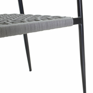 Πολυθρόνα Tiana pakoworld μέταλλο μαύρο-pe γκρι-140-000023