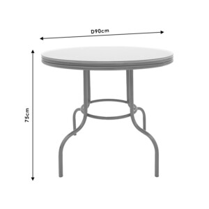 Τραπέζι Paula pakoworld μέταλλο-pe rattan καφέ Φ90x75εκ-140-000031