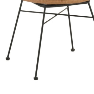 Πολυθρόνα Felicia pakoworld rattan φυσικό-μεταλλικό μαύρο πόδι Φ60x81εκ-140-000054