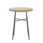 Tραπεζαρία Felicia-Gaus pakoworld σετ 3τεμ pe rattan σε φυσική απόχρωση-μαύρο μέταλλο Φ60x74εκ-140-000057