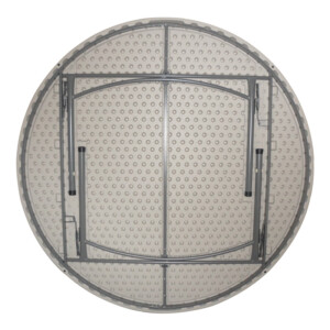 Τραπέζι βαλίτσα catering Comfort pakoworld πτυσσόμενο στρόγγυλο σε λευκή απόχρωση Φ180x74εκ-142-000019