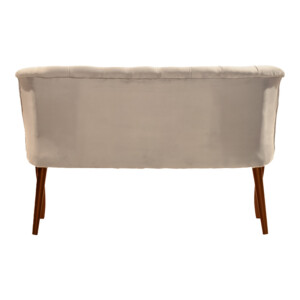 Καναπές Loreta pakoworld 2θέσιος βελούδο μπεζ -καρυδί πόδια 118x55x78εκ-146-000003
