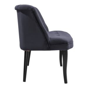 Πολυθρόνα Loreta pakoworld βελούδο ανθρακί με μαύρα πόδια 55x57x78εκ-146-000018