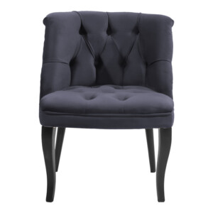 Πολυθρόνα Loreta pakoworld βελούδο ανθρακί με μαύρα πόδια 55x57x78εκ-146-000018