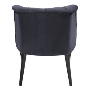 Πολυθρόνα Loreta pakoworld βελούδο ανθρακί με μαύρα πόδια 55x57x78εκ-146-000018