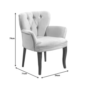 Πολυθρόνα Samara pakoworld βελούδο ανθρακί με μαύρα πόδια 54x71x79εκ-146-000073