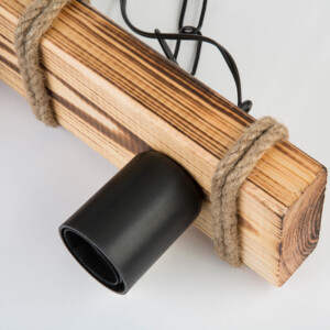 Φωτιστικό οροφής τρίφωτο PWL-1027 pakoworld Ε27 φυσικό-μαύρο 48.5x10x47εκ-147-000044